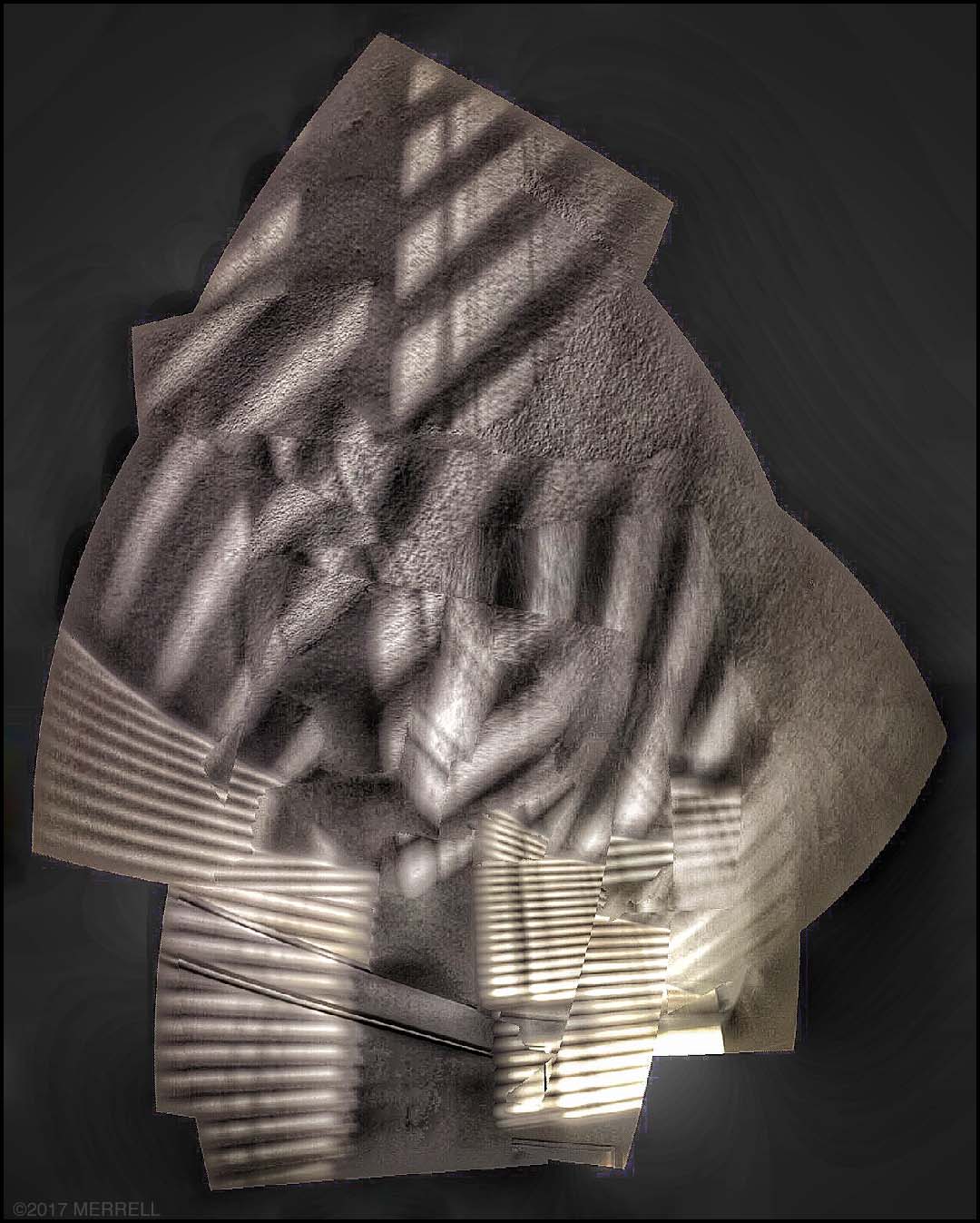 computer composite image of NYC apartment ceiling with highlight and shadow patterns